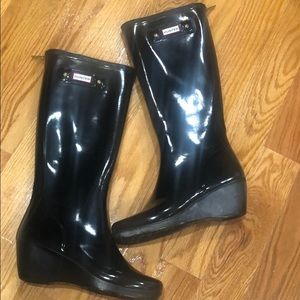 Hunter Wedge Rainboots - Black